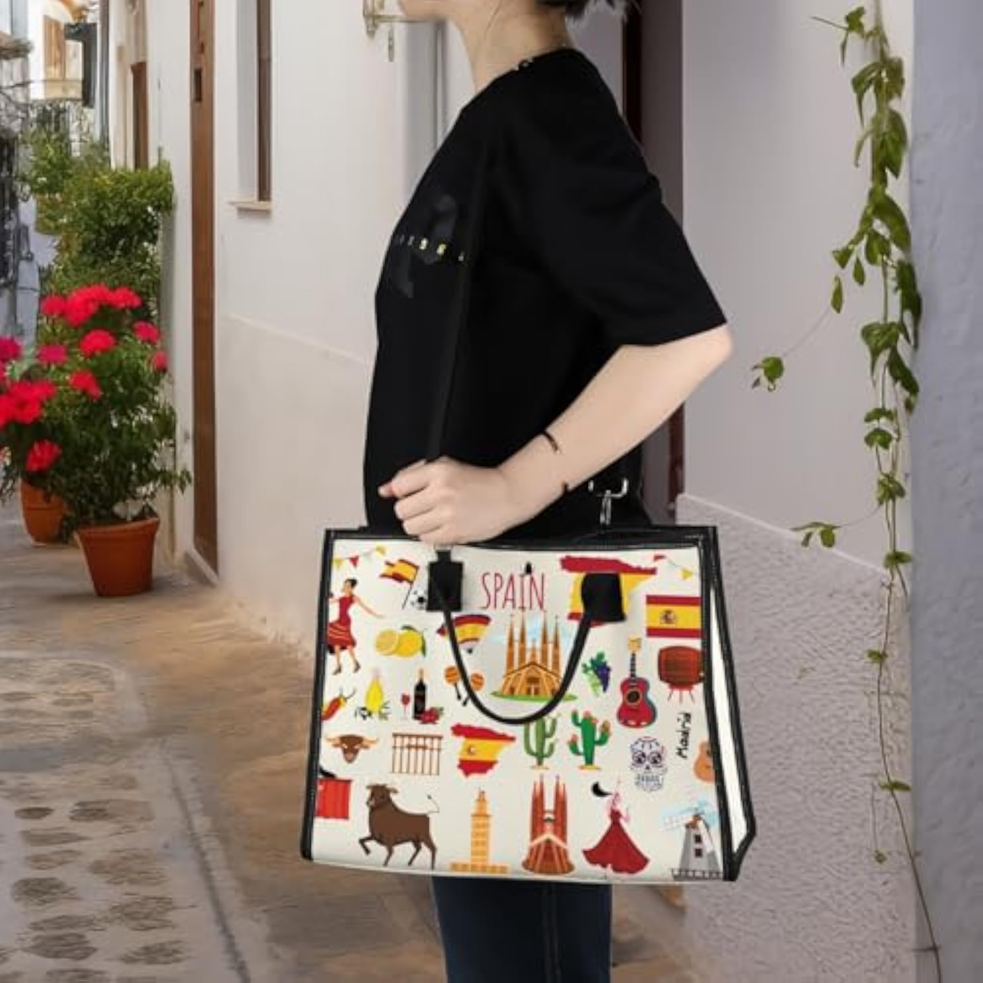 Spain Travel Makeup Bag, Souvenir Gift Pouch